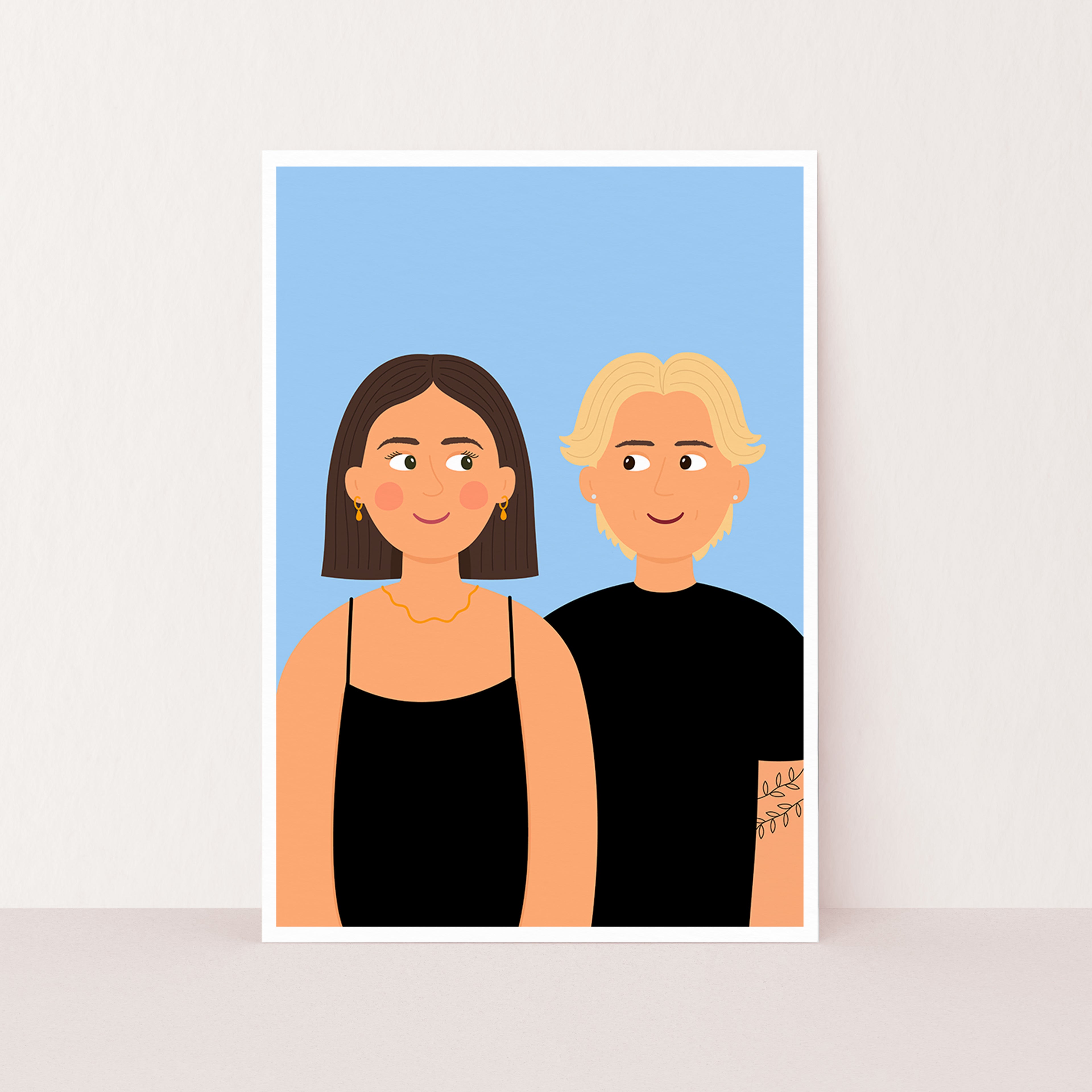 Couples Portrait Print (+pets/kids)