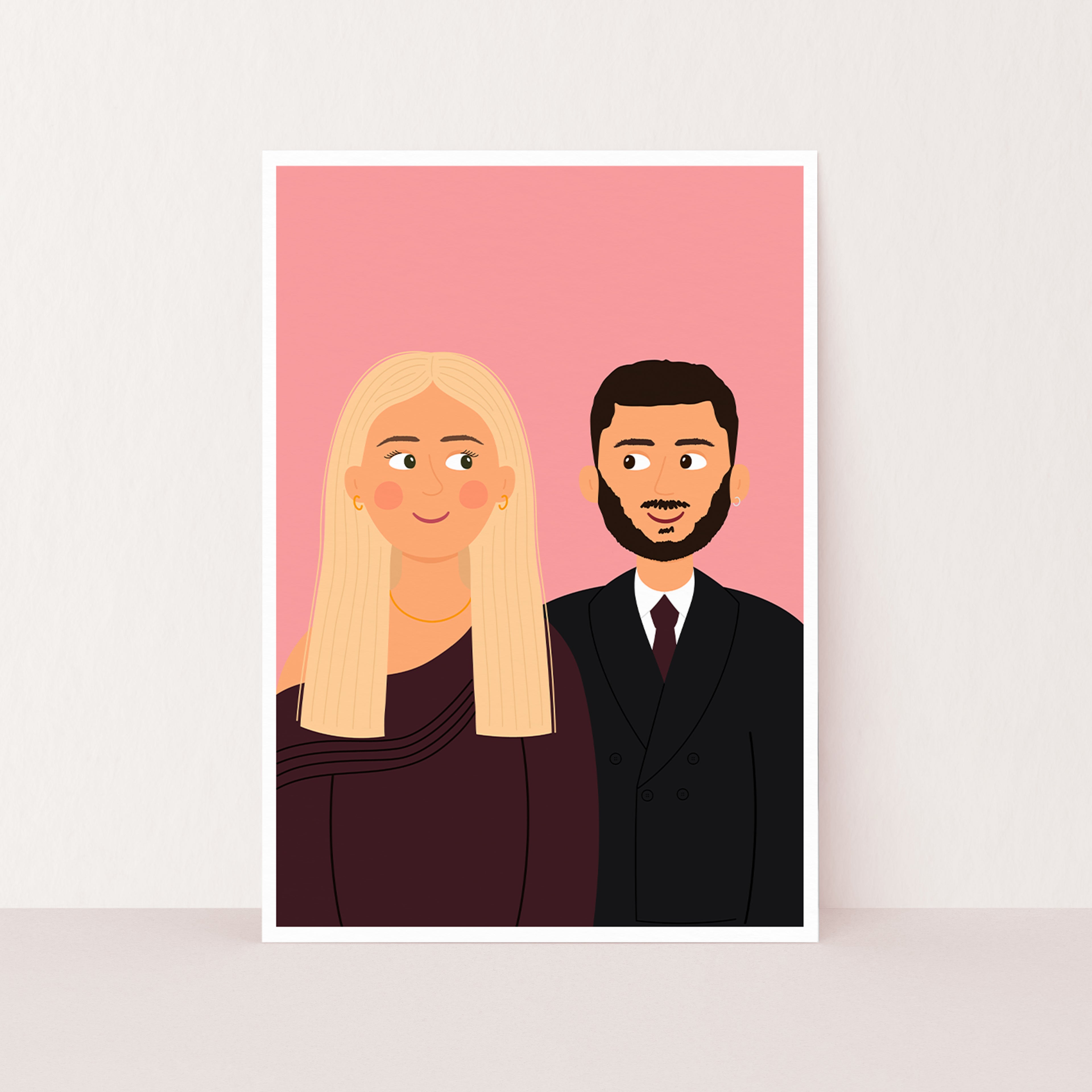 Couples Portrait Print (+pets/kids)
