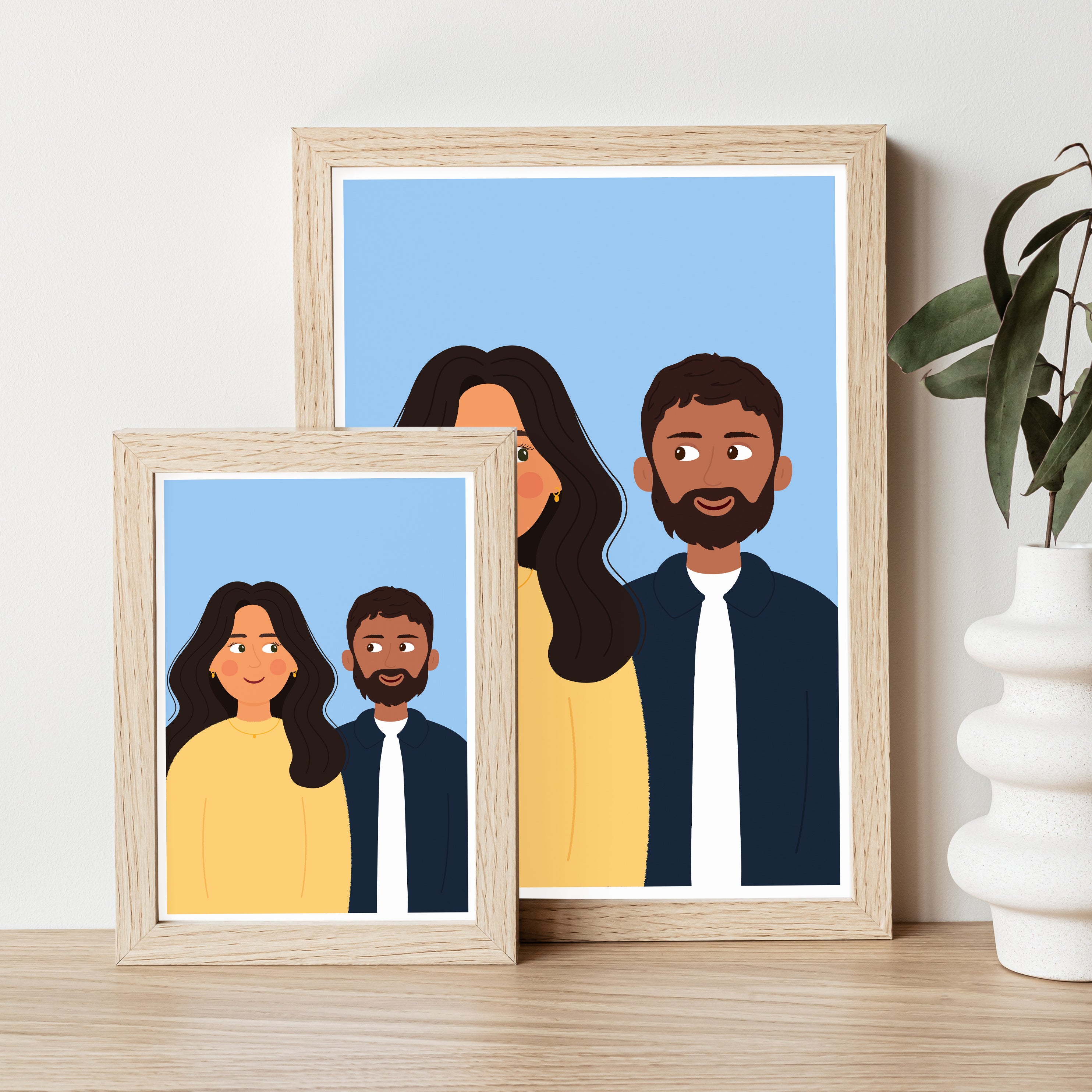 Couples Portrait Print (+pets/kids)