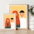 Couples Portrait Print (+pets/kids)