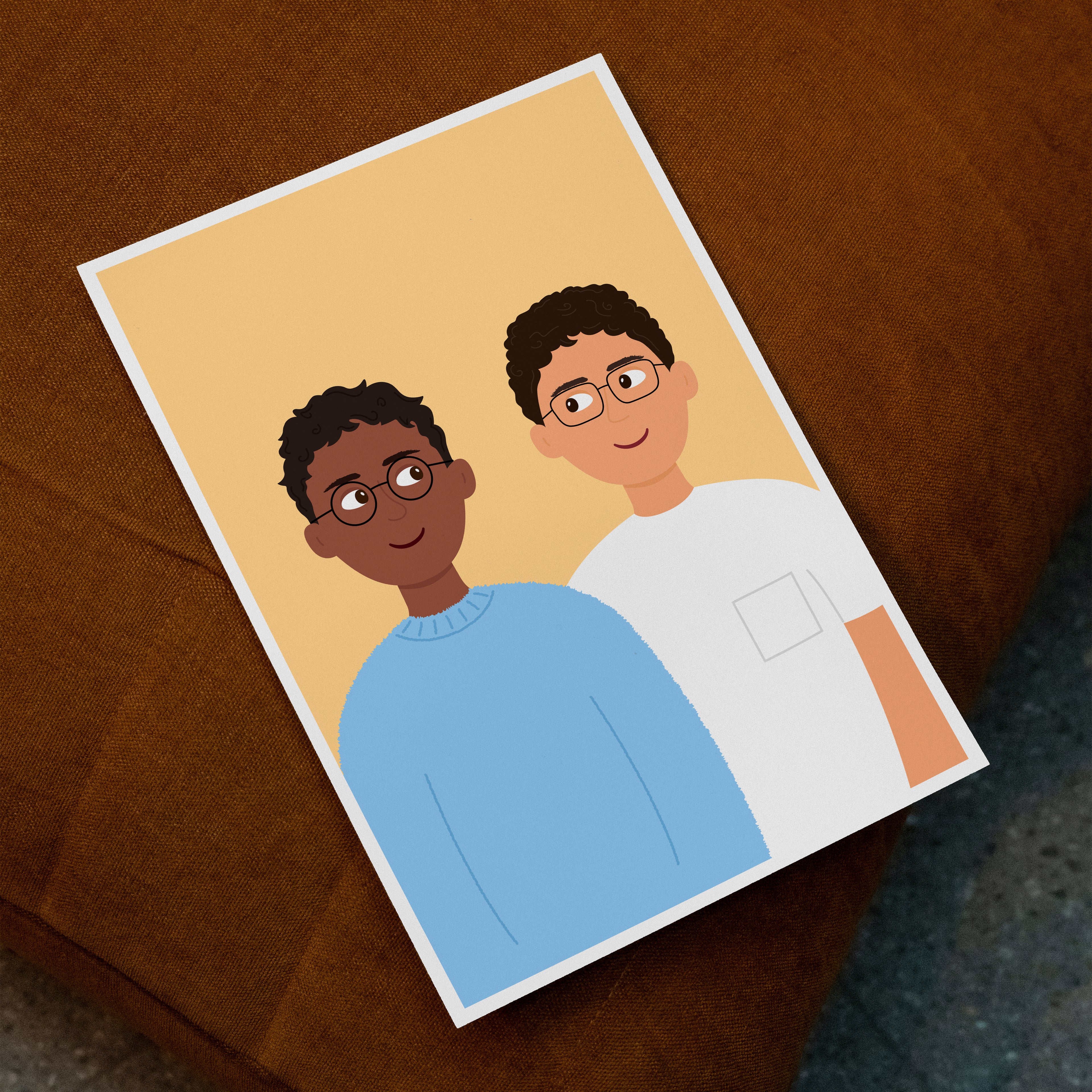 Couples Portrait Print (+pets/kids)