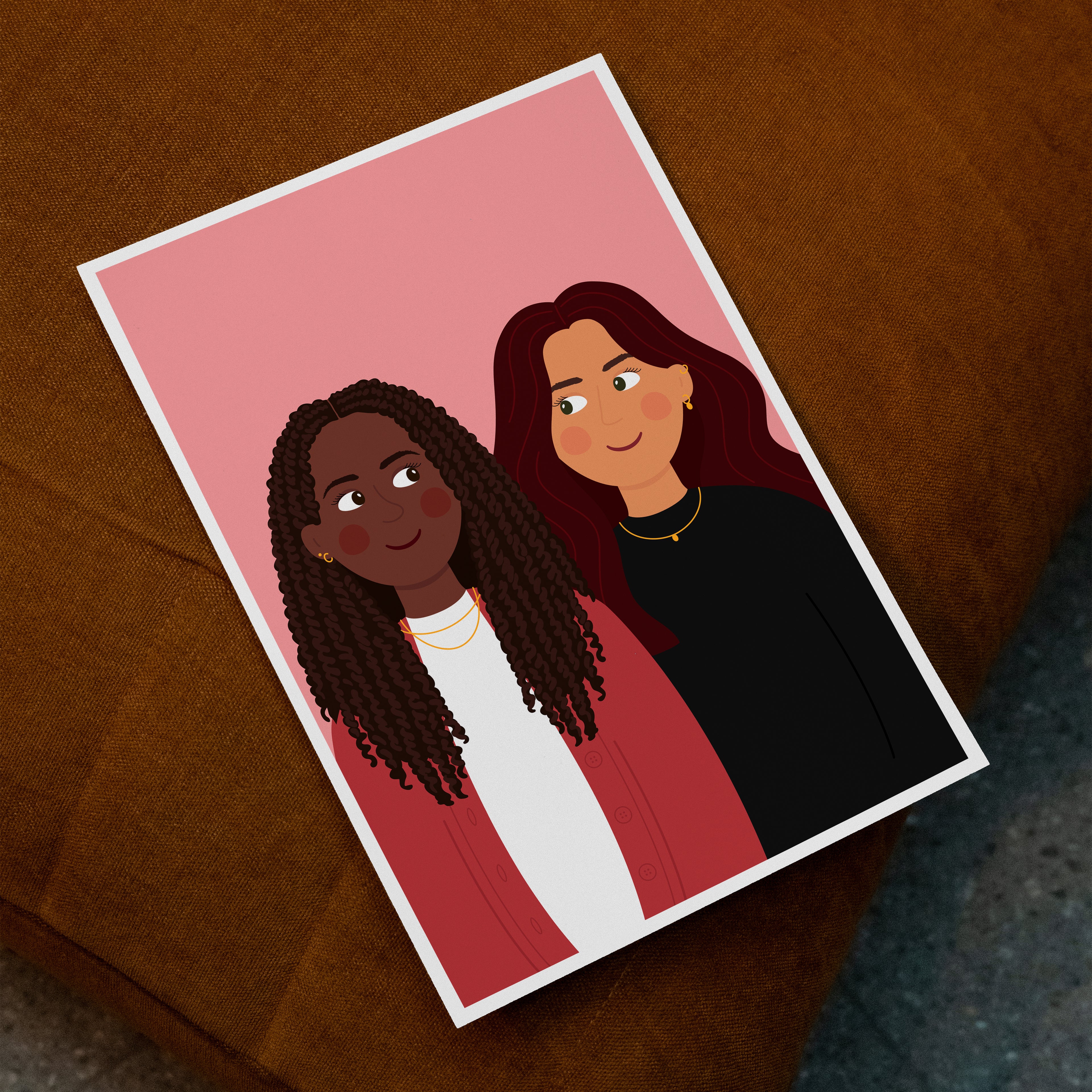 Couples Portrait Print (+pets/kids)